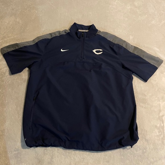 Nike Other - Chicago Cubs Nike Mens Dri-Fit 1/4 Zip Short Sleeve Windbreaker Jacket Navy L